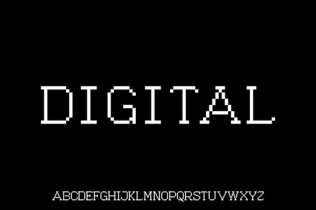 ALFABETO DE EXIBIÇÃO DE FONTE DIGITAL