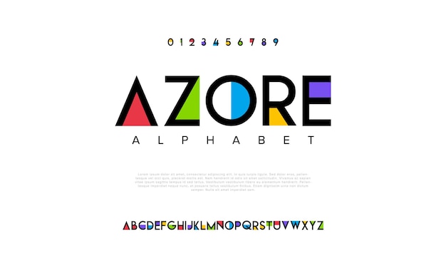 Vetor alfabeto de fonte de logotipo de tecnologia digital abstrata fontes urbanas modernas mínimas para tipografia de marca de logotipo