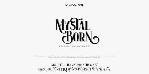 Alfabeto de fontes mystal born abstract fashion fontes urbanas modernas mínimas para logomarca etc.