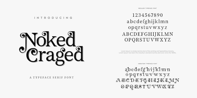 Alfabeto de fontes noked craged abstract fashion fontes urbanas modernas mínimas tipografia