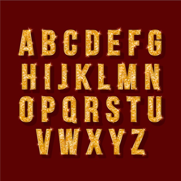 Vetor alfabeto de natal dourado ilustração espumante