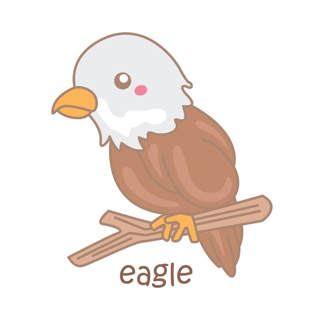 Alfabeto e para ilustração vetorial de águia