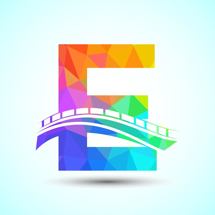 Vetor alfabeto inicial e com sinal de ponte modelo de design de logotipo de ponte abstrato logotipo de poli baixo para negócios de construção e identidade da empresa