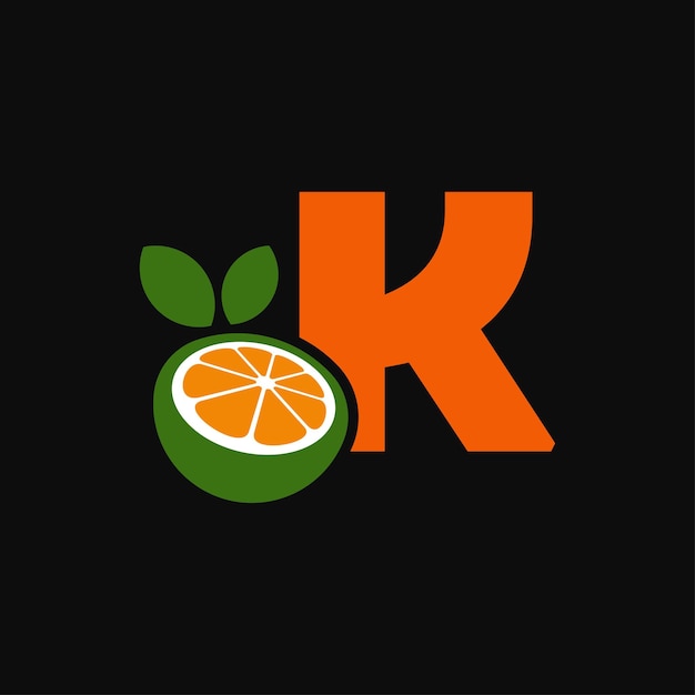 Alfabeto laranja k logo