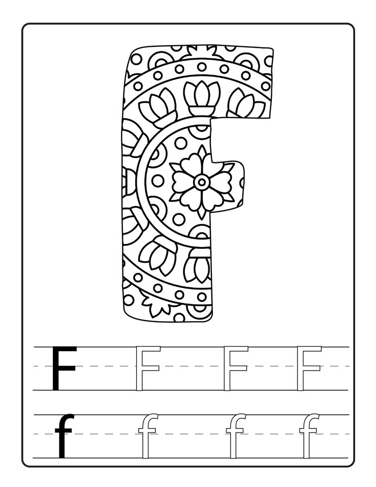 Alfabeto para colorir com desenhos fofos vetor
