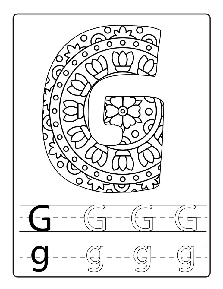 Alfabeto para colorir com desenhos fofos vetor