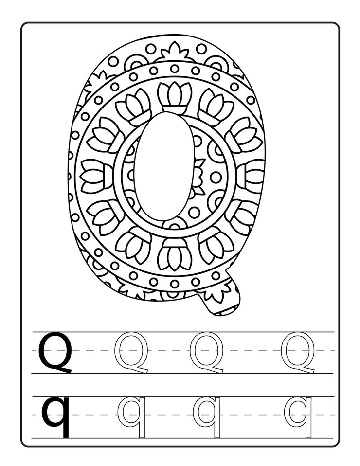 Alfabeto para colorir com desenhos fofos vetor