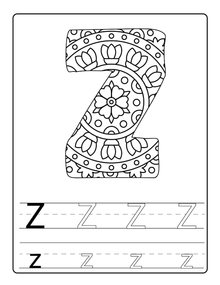 Alfabeto para colorir com desenhos fofos vetor
