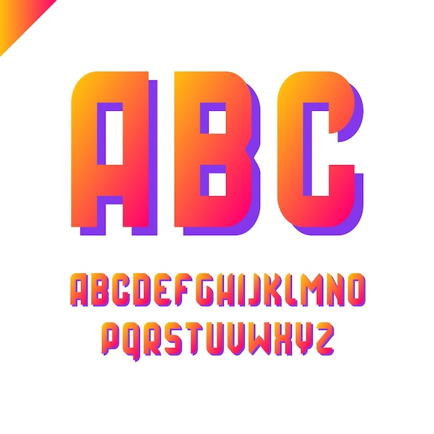 Vetor alfabeto quadrado simples fonte de esporte e conjunto de letras