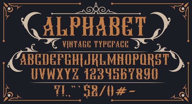 Alfabeto vintage decorativo. perfeito para marcas, rótulos de álcool, logotipos, lojas e muitos outros usos.