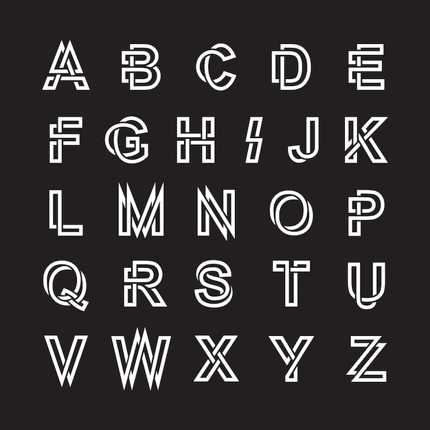 Vetor alfabetos de letra linha fonte logotipo