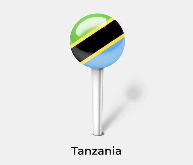Alfinete da tanzânia para ilustração vetorial de mapa