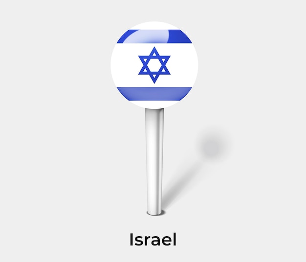 Alfinete de israel para ilustração vetorial de mapa