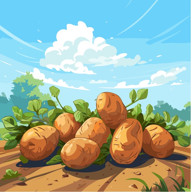 Vetor algumas ilustrações vetoriais de batatas ilustração vetorial de comida