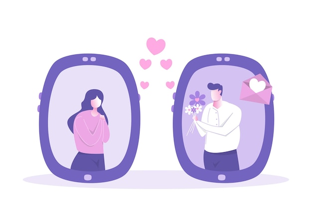 Algumas pessoas usam o aplicativo do smartphone para mensagens amorosas. chat de amor romântico online dia dos namorados