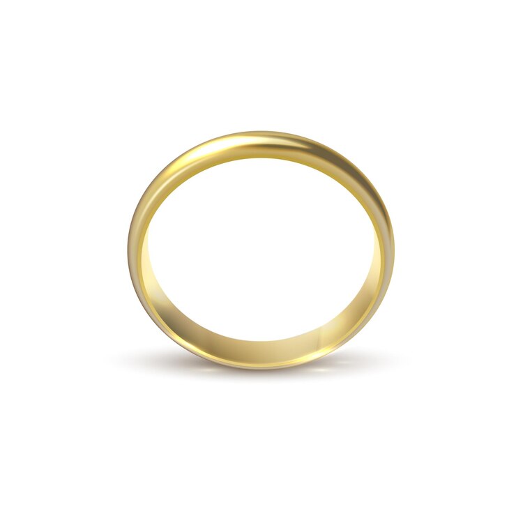 Vetor aliança de ouro realista isolada no símbolo de fundo branco de amor e casamento. projeto de casamento realista. ilustração vetorial isolada em fundo branco
