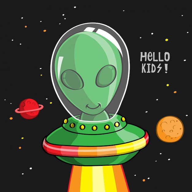 Alien de desenho animado engraçado - Stockphoto #27653536