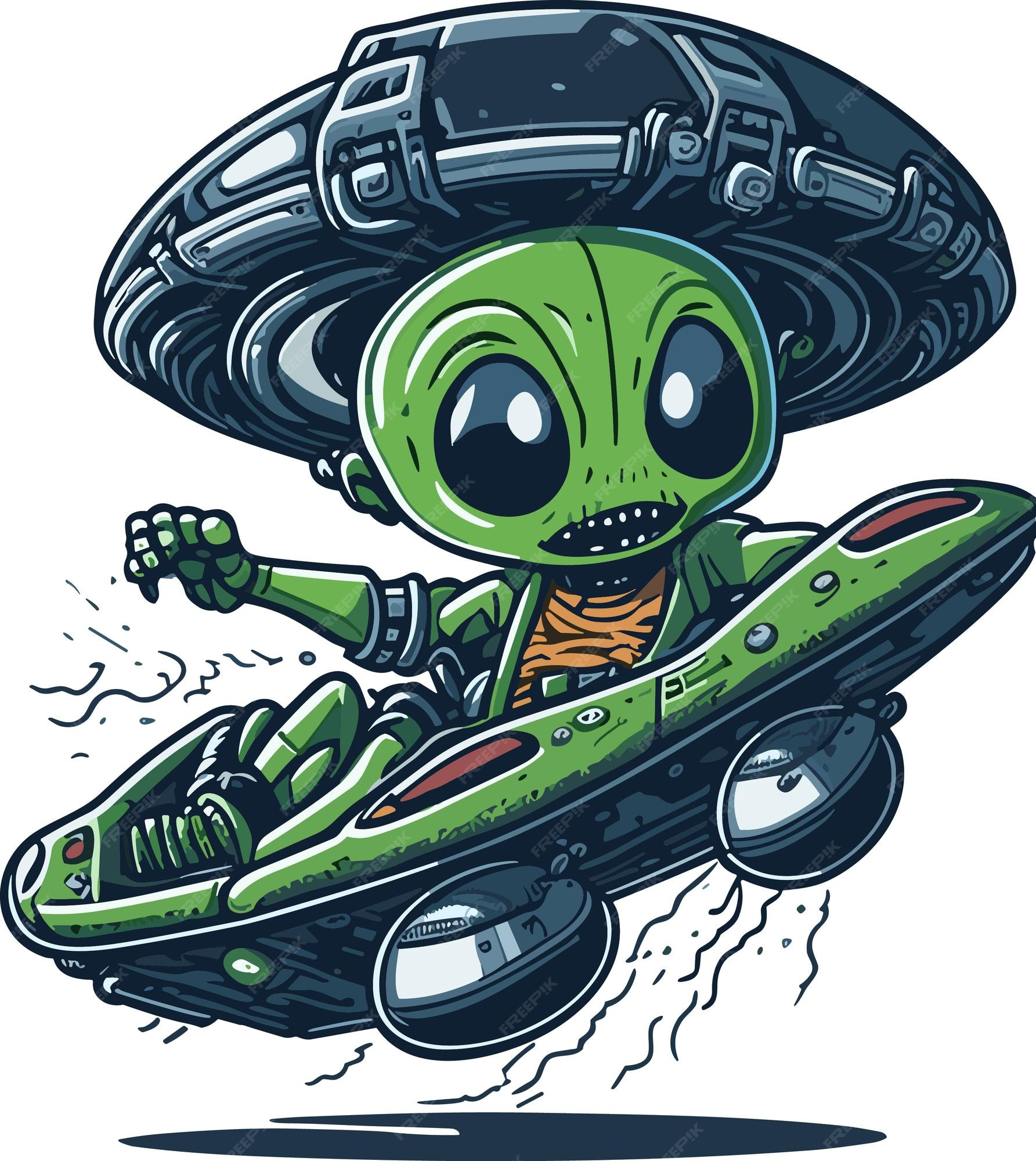 Design PNG E SVG De Alien Em Personagem Ufo Para Camisetas