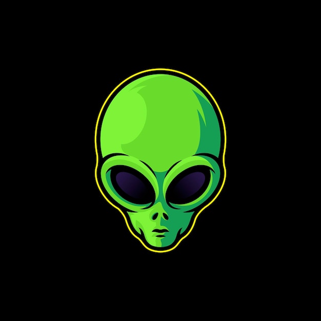 Alien vector cartoon art ilustração em fundo isolado