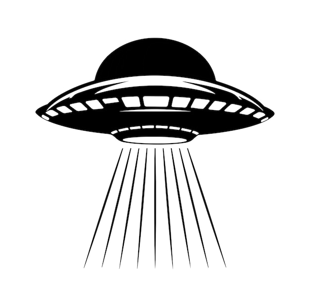 Alienígena voando com ilustração de ícone vetorial de desenho animado ufo conceito extraterrestre vintage