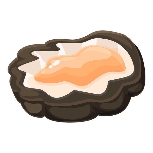 Almoço ostras ícone vetor de desenho animado alimentos marinhos