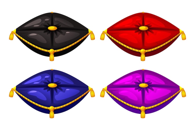 Vetor almofadas de prémio real quatro cores