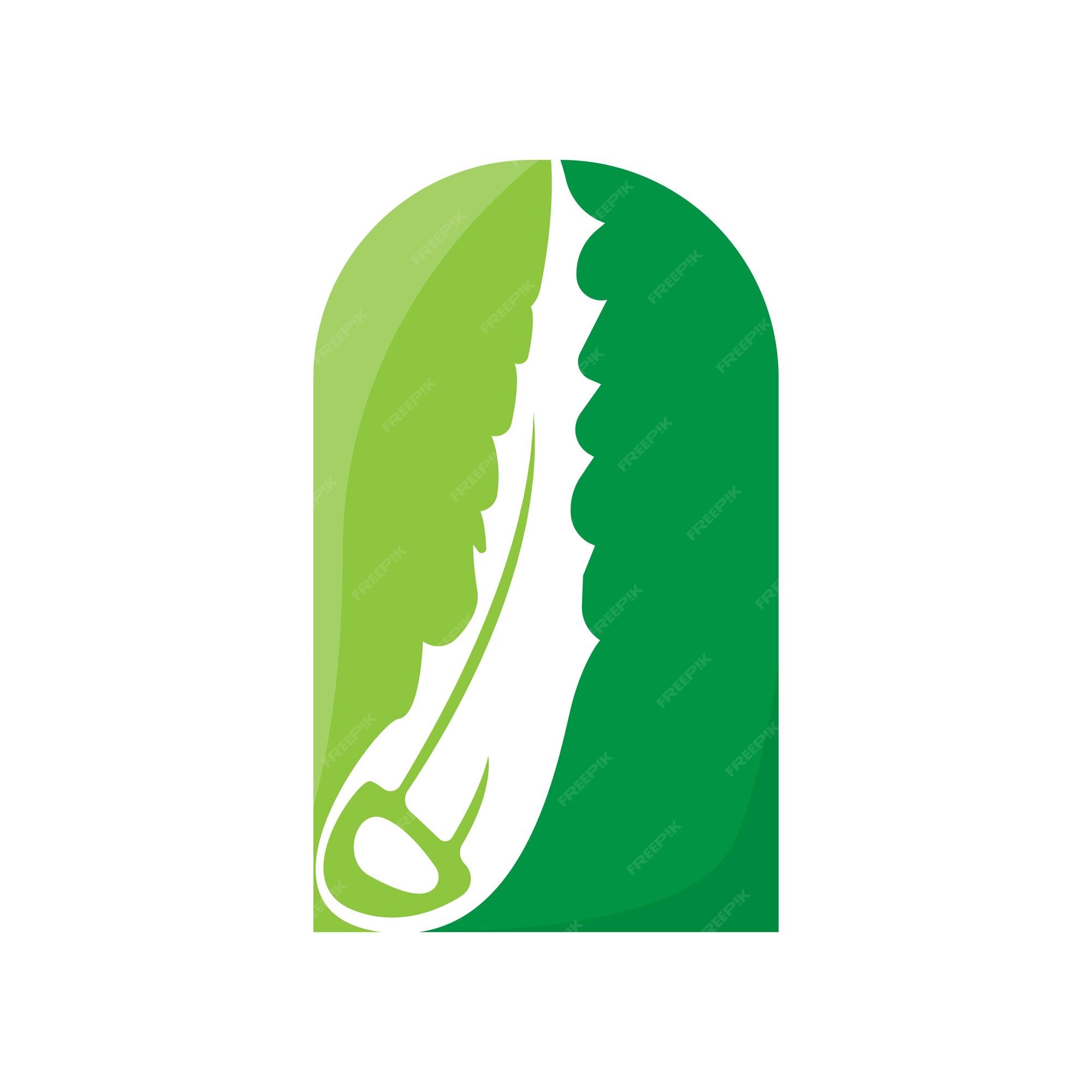 Aloe vera logotipo planta verde projeto de saúde ilustração vetorial  símbolo