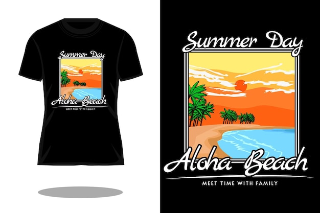 Aloha beach design retro t-shirt