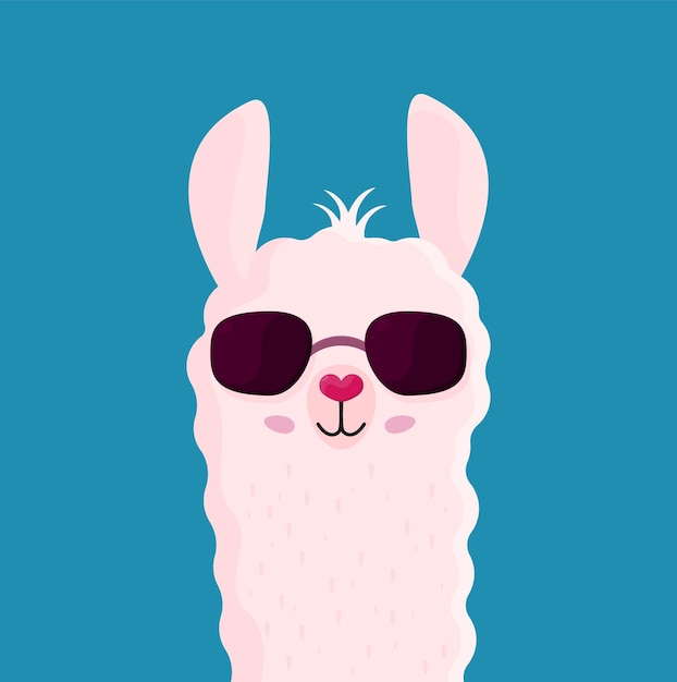 Alpaca de desenho animado bonito desenhando em fundo brilhante