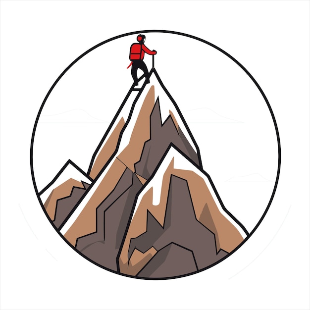 Alpinismo caminhadas vetor de logotipo