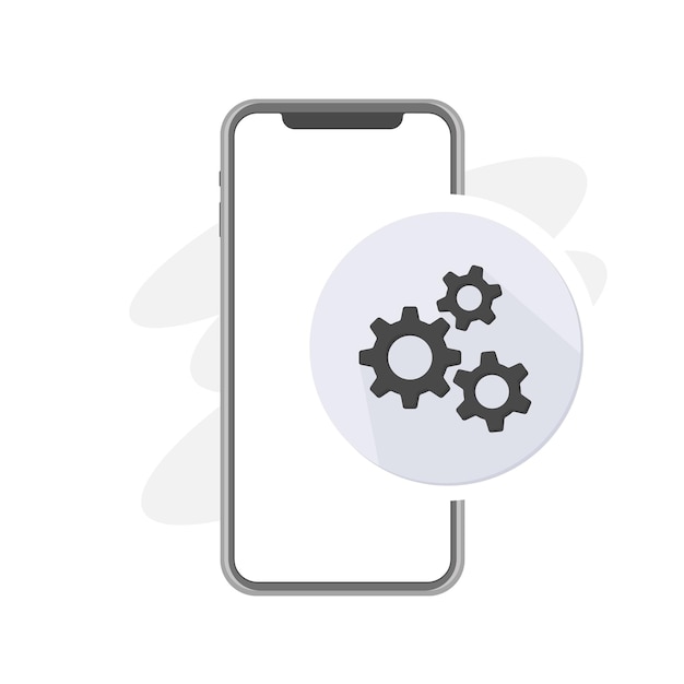Alterar as configurações do telefone exibir opções de preferências ícone de vetor de smartphone
