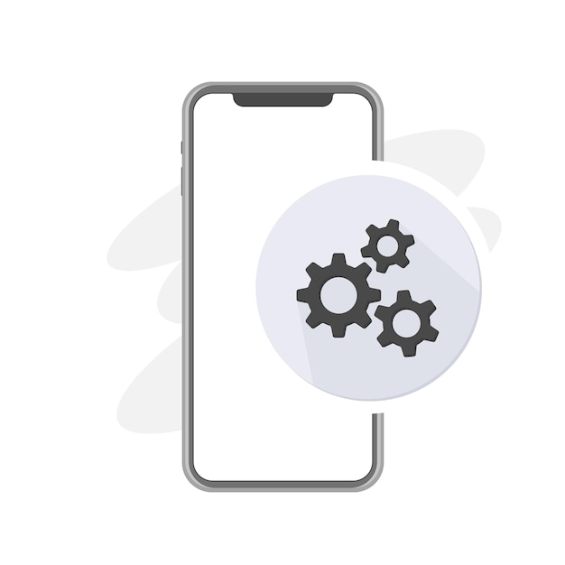Vetor alterar as configurações do telefone exibir opções de preferências ícone de vetor de smartphone