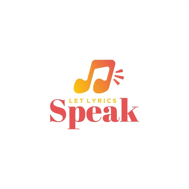 Vetor alto-falante de design de logotipo de fala de música