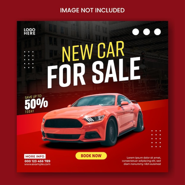 Vetor aluguel de carros vetoriais ou promoção de venda modelo de banner de postagem do instagram de mídia social