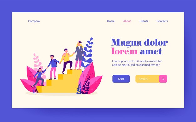 Alunos ajudando uns aos outros a subir as escadas. Graduação do ensino médio, de mãos dadas, ilustração vetorial plana de equipe de amigos. Educação, conceito de trabalho em equipe para banner, design do site ou página inicial da web