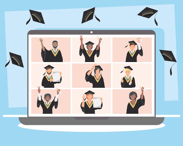 Alunos em graduação virtual