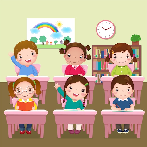 alunos estudando em sala de aula
