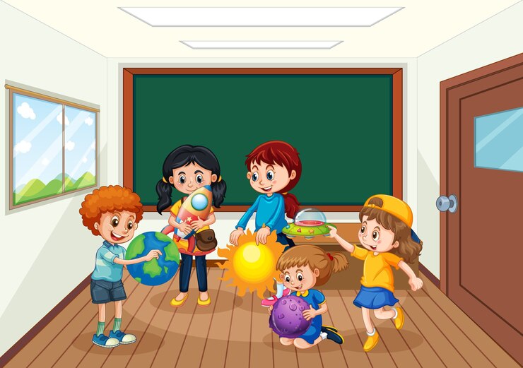 Vetor alunos no fundo da sala de aula