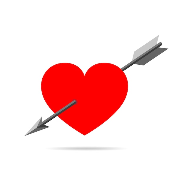 Alvo com a forma de coração e flecha. coração abstrato para o dia dos namorados. ilustração vetorial.
