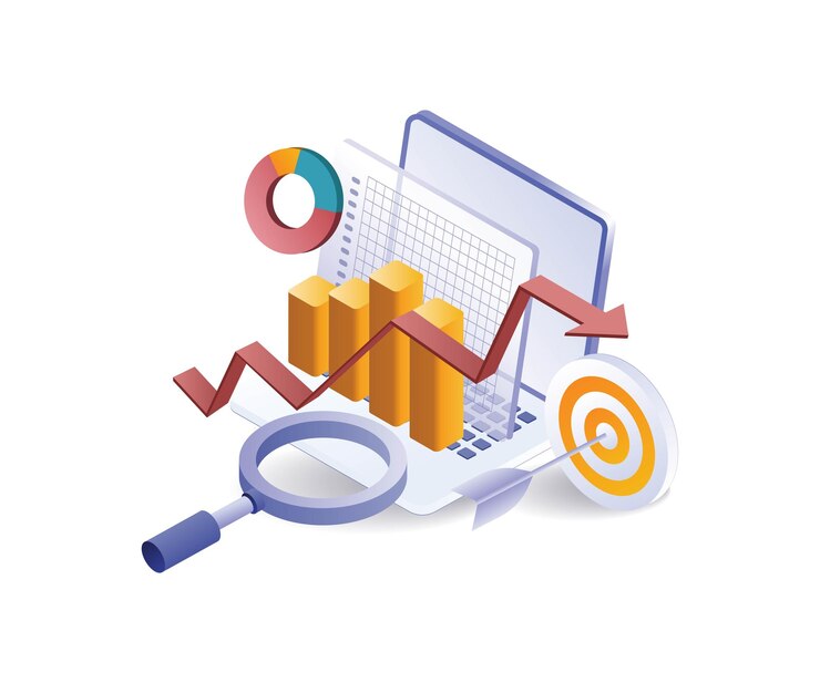 Vetor alvo de negócios de otimização de seo analítico profissional