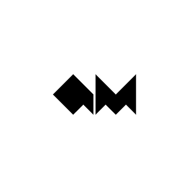 Vetor am monogram logo design letra texto nome símbolo logotipo monocromático alfabeto caractere logotipo simples