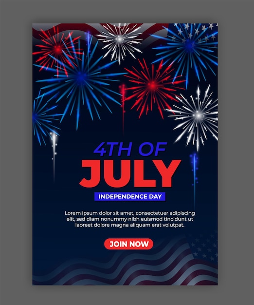 American 4th of July Template Poster (Poster do 4 de Julho Americano)