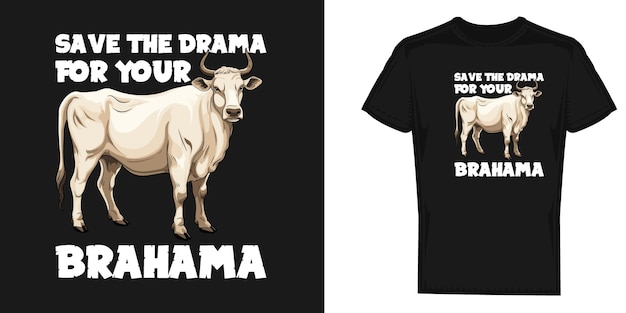 Vetor american brahman lover tshirt modelo vetorial de design