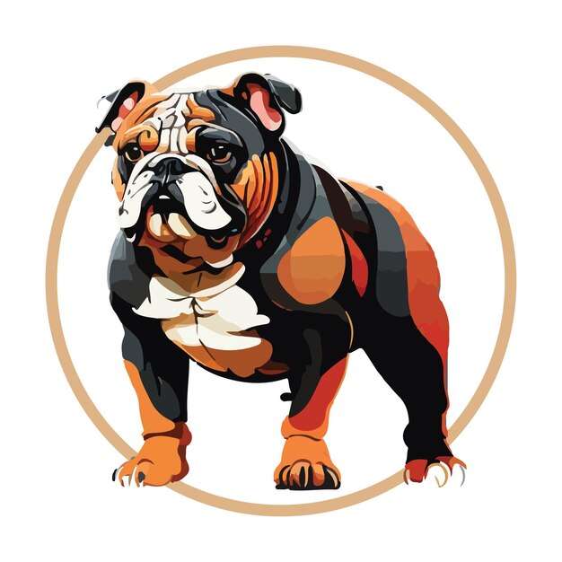 American Bulldog Flat Icon Ilustração vetorial de bulldog isolado