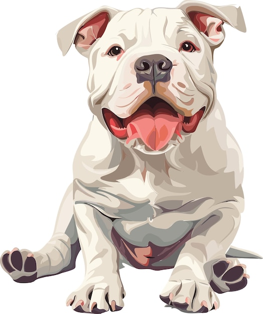 American Bulldog ilustração vetorial de arte adorável