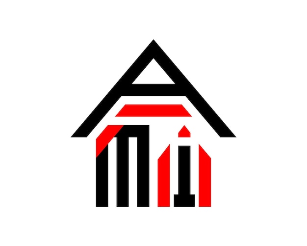 Ami letras vetor de design de logotipo de construção imobiliária