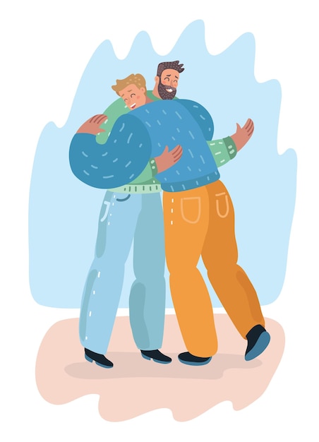 Amigos de homens de amizade masculina abraçando uns aos outros