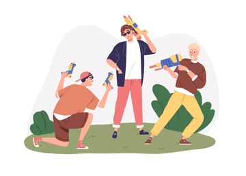 ilustração de dois amigos do sexo masculino jogando nas