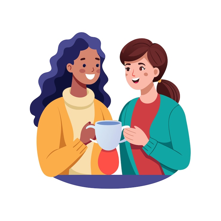 Vetor amigos especiais amor e momento emocional conceito de ilustração vector para o dia da amizade