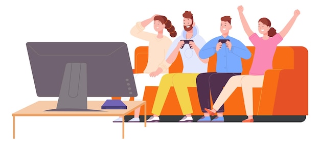 Amigos jogando videogame jovens se divertindo juntos